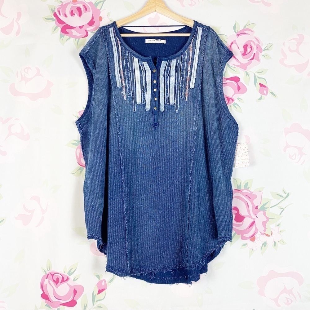 NEW Free People Harvey Muscle Distressed Oversized Tank Top Shirt M